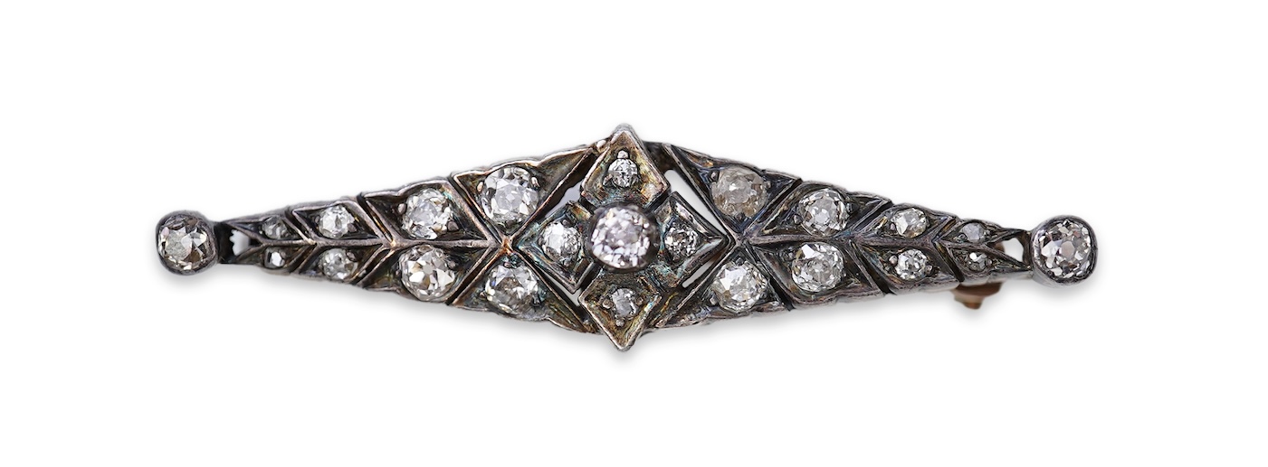 A diamond brooch, late 19th century